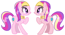 Size: 850x467 | Tagged: safe, artist:colossalstinker, aloe, lotus blossom, princess cadance, earth pony, pony, g4, palette swap, simple background, transparent background