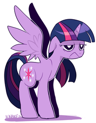 Size: 900x1156 | Tagged: safe, artist:kunaike, twilight sparkle, alicorn, pony, g4, female, mare, solo, twilight sparkle (alicorn), twilight sparkle is not amused, unamused