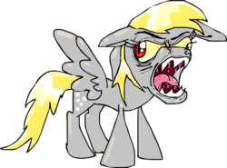 Size: 1000x741 | Tagged: safe, artist:stinkek, derpy hooves, pegasus, pony, g4, bloodshot eyes, female, mare