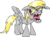 Size: 1000x741 | Tagged: safe, artist:stinkek, derpy hooves, pegasus, pony, g4, bloodshot eyes, female, mare