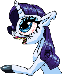 Size: 736x900 | Tagged: safe, artist:colossalstinker, rarity, pony, unicorn, g4, bloodshot eyes, female, mare, open mouth, solo, unshorn fetlocks