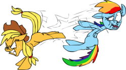 Size: 1207x677 | Tagged: safe, artist:colossalstinker, applejack, rainbow dash, g4