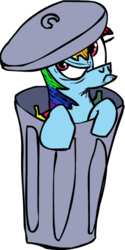 Size: 249x500 | Tagged: safe, artist:colossalstinker, rainbow dash, g4, hilarious in hindsight, rainbow trash, trash can