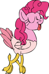 Size: 333x500 | Tagged: safe, artist:stinkek, pinkie pie, chicken, g4, eyes closed, simple background, solo, transparent background