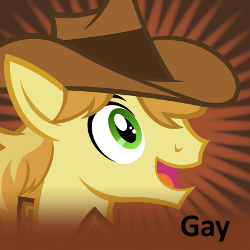 Size: 250x250 | Tagged: safe, braeburn, g4, gay, implied gay, male, meta, solo, spoilered image joke, stallion