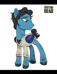 Size: 645x831 | Tagged: safe, artist:pandadox, bat pony, pony, clothes, crossover, dirty, glenn rhee, male, ponified, simple background, smiling, solo, stallion, the walking dead, trotting dead, unshorn fetlocks, white background