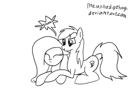 Size: 1280x1040 | Tagged: safe, artist:meanhedgehog, fluttershy, rainbow dash, g4, 30 minute art challenge, female, lesbian, ship:flutterdash, shipping