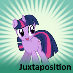 Size: 250x250 | Tagged: safe, twilight sparkle, derpibooru, g4, exploitable meme, juxtaposition, juxtaposition bait, juxtaposition win, meta, spoilered image joke, sunshine sunshine