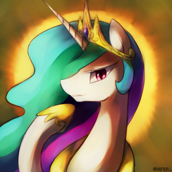 Size: 2000x2000 | Tagged: safe, artist:maren, princess celestia, pony, g4, female, solo