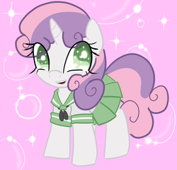 Size: 1147x1100 | Tagged: safe, artist:acharmingpony, sweetie belle, pony, g4, clothes, female, schoolgirl, skirt, solo