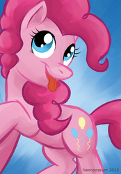 Size: 556x800 | Tagged: safe, artist:neonpossum, pinkie pie, earth pony, pony, g4, female, solo, tongue out