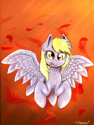 Size: 2568x3408 | Tagged: safe, artist:carligercarl, derpy hooves, pegasus, pony, g4, female, flying, mare, solo, tongue out