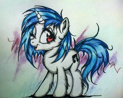 Size: 1799x1431 | Tagged: safe, artist:tomek2289, dj pon-3, vinyl scratch, pony, g4, chest fluff, drawing, female, solo, traditional art