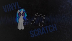 Size: 1920x1080 | Tagged: safe, artist:lucarious, dj pon-3, vinyl scratch, pony, unicorn, g4, cutie mark, female, hooves, horn, looking at you, mare, solo, sunglasses, text, vector, vinyl's glasses, wallpaper