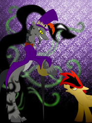 Size: 720x960 | Tagged: safe, artist:ponypuffer, oc, oc only, oc:artemis, zebra, anguis, disney, voodoo