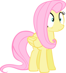 Size: 3000x3336 | Tagged: artist needed, dead source, safe, fluttershy, pegasus, pony, g4, female, folded wings, frown, mare, scared, simple background, solo, terrified, transparent background, vector, wide eyes, wings