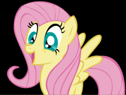 Size: 1051x796 | Tagged: safe, fluttershy, pony, g4, black background, female, simple background, solo, vector