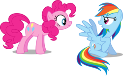 Size: 1000x622 | Tagged: safe, artist:kopachris, pinkie pie, rainbow dash, g4, simple background, transparent background, vector