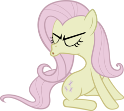 Size: 2000x1786 | Tagged: safe, artist:relaxingonthemoon, fluttershy, earth pony, pony, g4, the return of harmony, boo hoo, discorded, discorded fluttershy, earth pony fluttershy, female, mare, race swap, simple background, solo, transparent background, vector