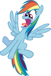 Size: 2000x2966 | Tagged: safe, artist:relaxingonthemoon, rainbow dash, faic, flying, le gasp, lol, open mouth, scared, shocked, simple background, spread wings, surprised, tongue out, transparent background, vector, wide eyes