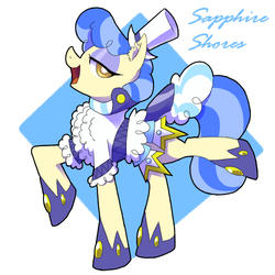 Size: 500x500 | Tagged: safe, artist:30clock, sapphire shores, earth pony, pony, g4, female, pixiv, solo