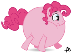 Size: 1024x775 | Tagged: safe, artist:bananimationofficial, pinkie pie, g4, balloon, bubble berry, inflation, rule 63, scrunchy face