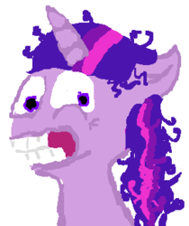 Size: 286x340 | Tagged: safe, artist:crabpony63, twilight sparkle, pony, g4, dwight spergle, insanity, solo, stylistic suck, twilight snapple