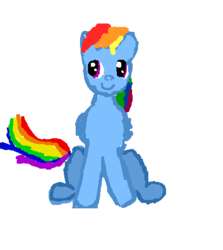 Size: 454x510 | Tagged: safe, artist:crabpony63, rainbow dash, pony, g4, ronbow dosh, sitting, solo