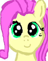 Size: 295x374 | Tagged: safe, artist:crabpony63, fluttershy, pony, g4, bust, female, full face view, looking at you, mare, portrait, simple background, smiling, solo, transparent background