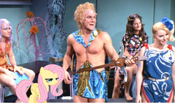 Size: 515x302 | Tagged: safe, fluttershy, g4, guitar, jam session, photoshop, ponies in real life, space hippies, star trek, star trek (tos), the way to eden