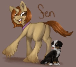 Size: 677x590 | Tagged: safe, artist:2mellow4me, artist:drawingyouroc, oc, oc only, dog, pony, butt, cute, dock, fen, plot, puppy, tail
