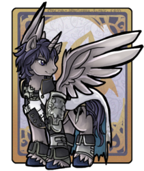 Size: 400x473 | Tagged: safe, artist:mocha-shortcake, alicorn, pony, armor, chrom, fire emblem, fire emblem awakening, lord, ponified, prince, smiling, solo, spread wings, tumblr