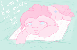 Size: 934x607 | Tagged: safe, artist:colorlesscupcake, pinkie pie, earth pony, pony, g4, crying, female, solo, water