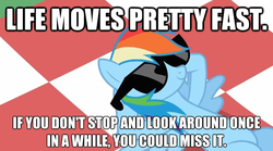 Size: 625x348 | Tagged: safe, rainbow dash, g4, ferris bueller's day off, meme, movie quote, sunglasses