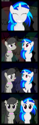 Size: 800x2542 | Tagged: safe, artist:r-c-h, dj pon-3, octavia melody, vinyl scratch, g4, comic, ear plugs, female, lesbian, ship:scratchtavia, shipping, wub