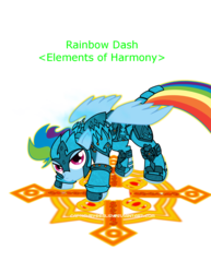 Size: 927x1200 | Tagged: safe, artist:capnchryssalid, rainbow dash, pony, g4, armor, aura, crossover, fantasy class, female, glare, knight, looking at you, magic, magic circle, paladin, runes, solo, warcraft, warrior, world of warcraft