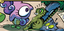 Size: 381x187 | Tagged: safe, idw, official comic, screwball, cat, g4