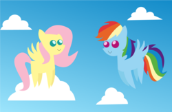 Size: 1150x750 | Tagged: safe, artist:alisonwonderland1951, fluttershy, rainbow dash, g4, pointy ponies, vector