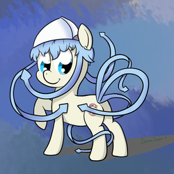 Size: 1000x1000 | Tagged: safe, artist:dreamsnake, squid, ika musume, ponified, squid girl