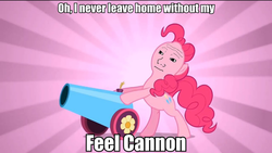 Size: 680x384 | Tagged: safe, pinkie pie, g4, feels, female, party cannon, solo