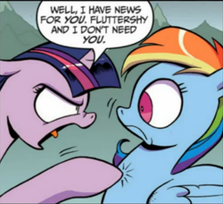 Size: 430x392 | Tagged: safe, official comic, rainbow dash, twilight sparkle, g4, idw, spoiler:comic, out of context
