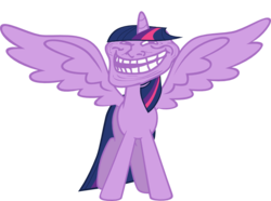 Size: 979x728 | Tagged: safe, twilight sparkle, alicorn, pony, g4, .svg available, female, mare, simple background, svg, transparent background, trollface, twilight sparkle (alicorn), vector