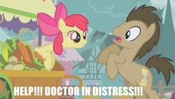 Size: 1280x720 | Tagged: safe, edit, edited screencap, screencap, apple bloom, doctor whooves, time turner, g4, caption, doctor who, song reference, text, youtube link
