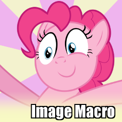 Size: 250x250 | Tagged: safe, pinkie pie, g4, image macro, meta, spoilered image joke