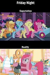 Size: 500x746 | Tagged: safe, applejack, fluttershy, pinkie pie, rainbow dash, rocky, g4, pinkamena diane pie