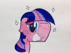 Size: 1141x856 | Tagged: safe, artist:adurot, twilight sparkle, oc, pony, g4, ask-pony-kirby, bust, solo, traditional art