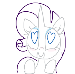 Size: 472x467 | Tagged: safe, artist:weaver, rarity, pony, g4, female, happy, heart eyes, simple background, smiling, solo, white background, wingding eyes