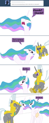 Size: 1275x3185 | Tagged: safe, artist:hakar-kerarmor, princess celestia, oc, oc:bastion, ask four inept guardponies, g4, royal guard