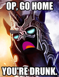 Size: 285x371 | Tagged: safe, artist:ziom05, edit, nightmare moon, g4, caption, go home you're drunk, image macro, nightmare dupe, op