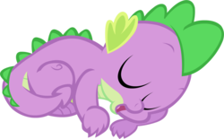 Size: 3001x1865 | Tagged: safe, artist:doctor-g, spike, dragon, g4, owl's well that ends well, eyes closed, male, simple background, sleeping, solo, transparent background, vector